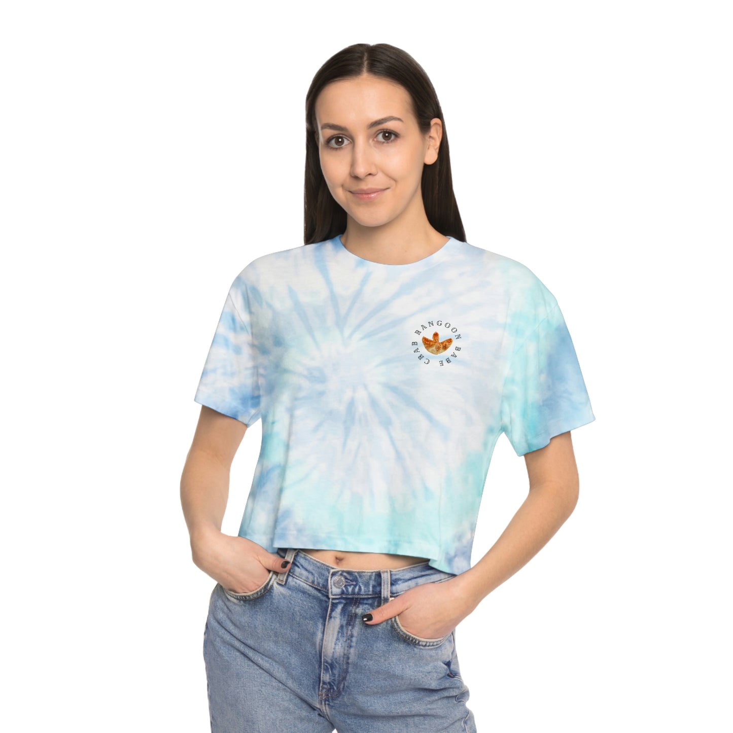 Crab Rangoon Babe Tie-Dye Crop Tee