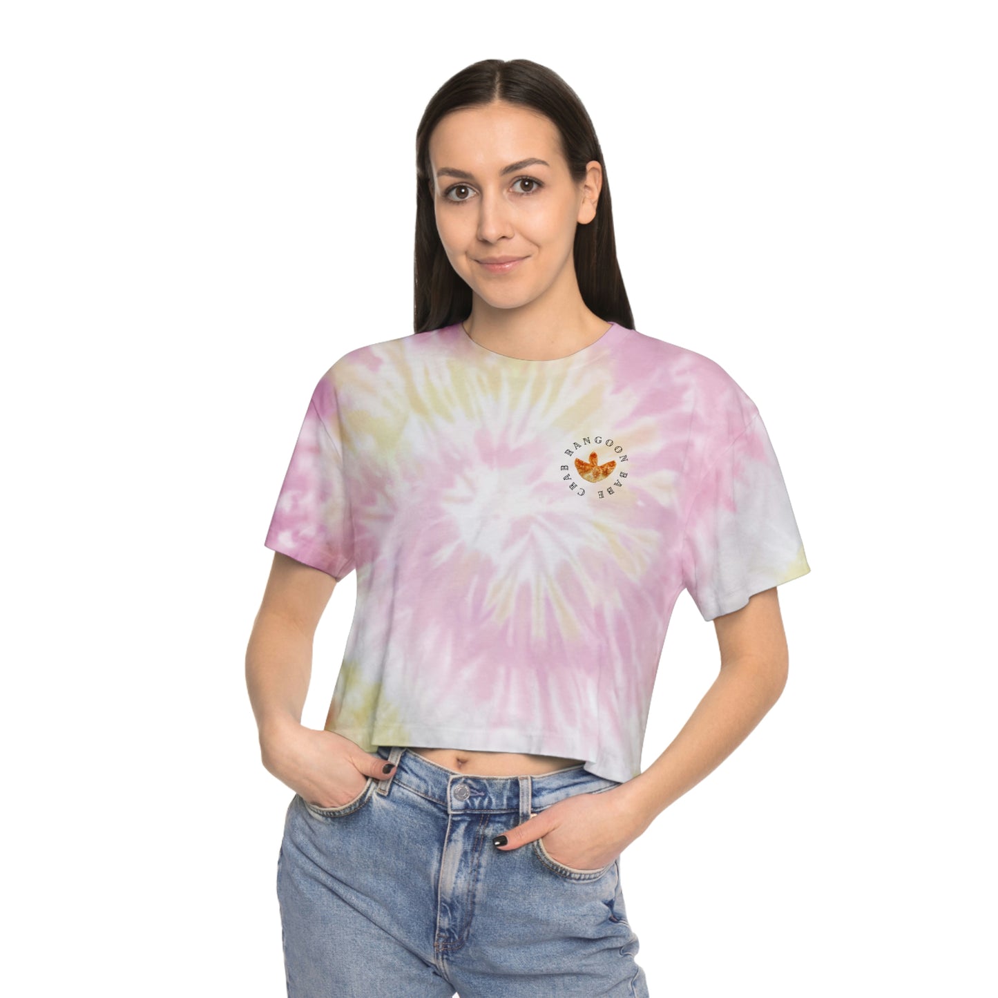 Crab Rangoon Babe Tie-Dye Crop Tee