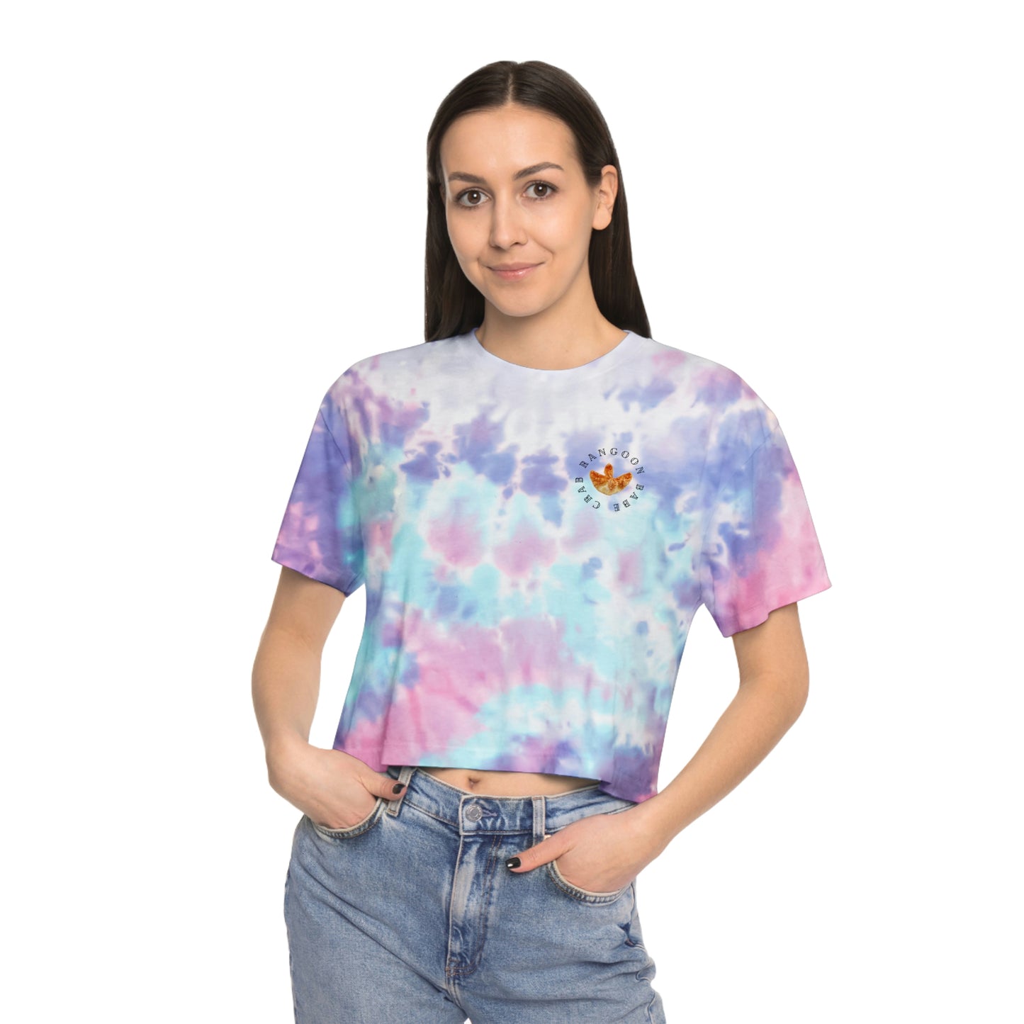 Crab Rangoon Babe Tie-Dye Crop Tee